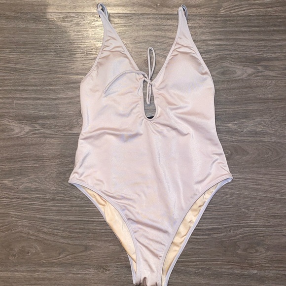 L.A. Hearts Silver Swimsuit - Picture 1 of 10